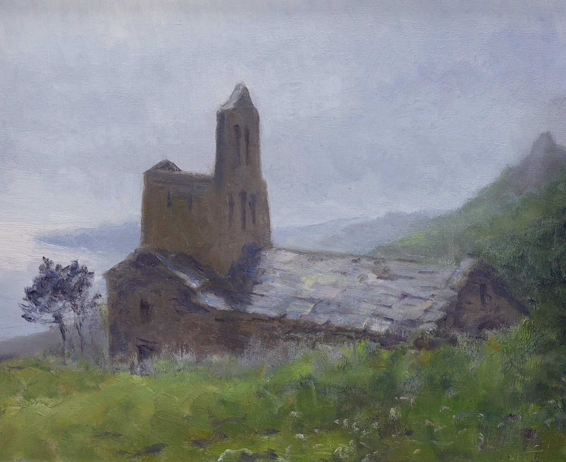 Neil Tyler (b.1945), three oils, 'Cornish tin mine', 'Old Gate, Dieppe' and 'The artist at work', signed and dated c.1996, largest 38 x 48cm